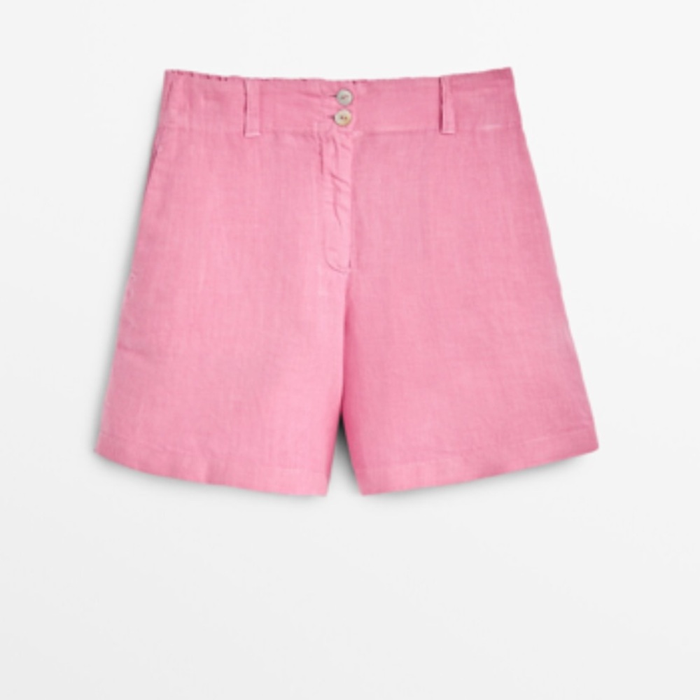 Massimo Dutti Pink Linen Shorts